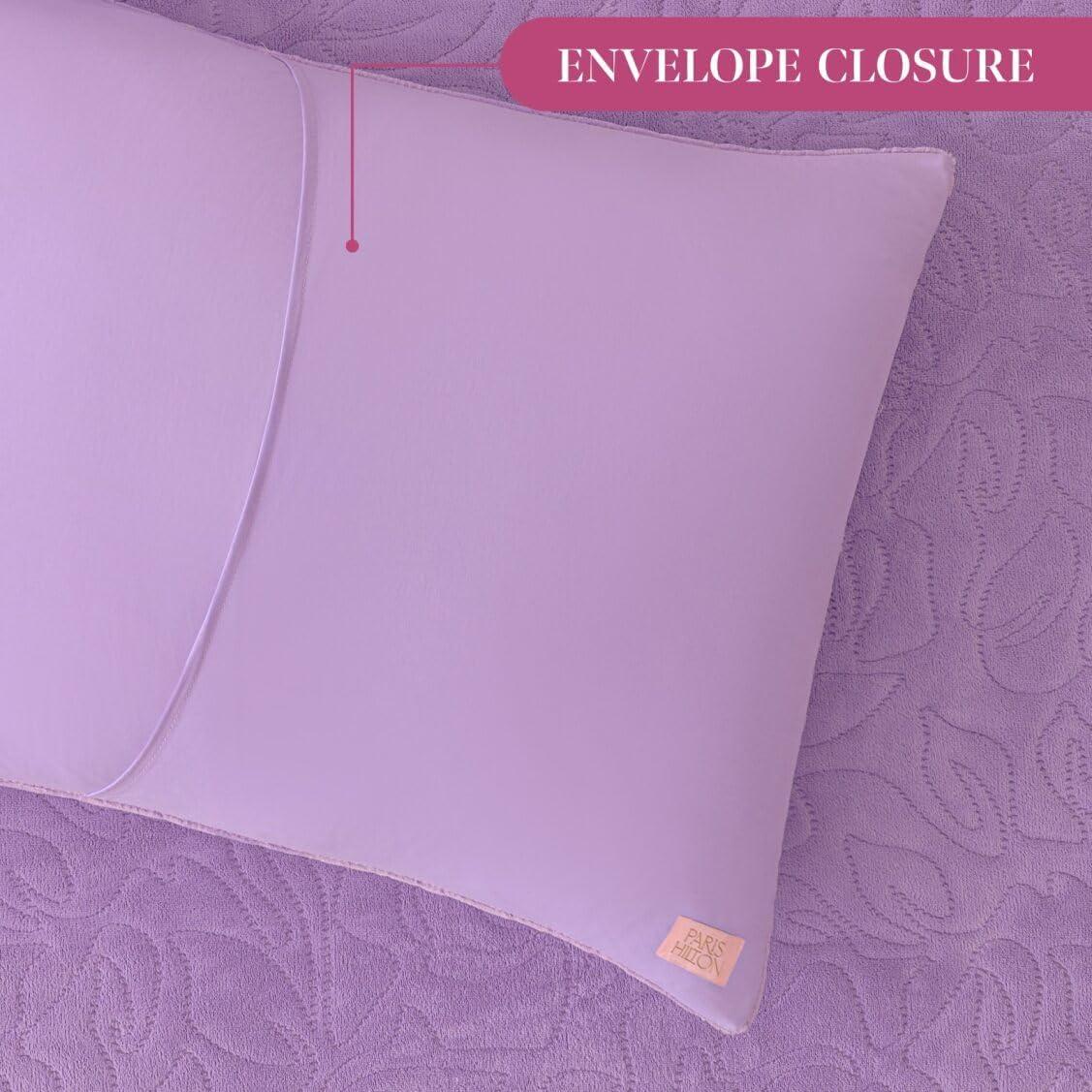 image:imageParis Hilton 3 Piece King Size Comforter Set with 2 Pillow Shams Soft Warm Chic amp Lightweight Quilted Bed Spread Housewarming amp Birthday Gifts for Women amp Teen Girls Lavender Roses Henrietta Cute DesignsLavender