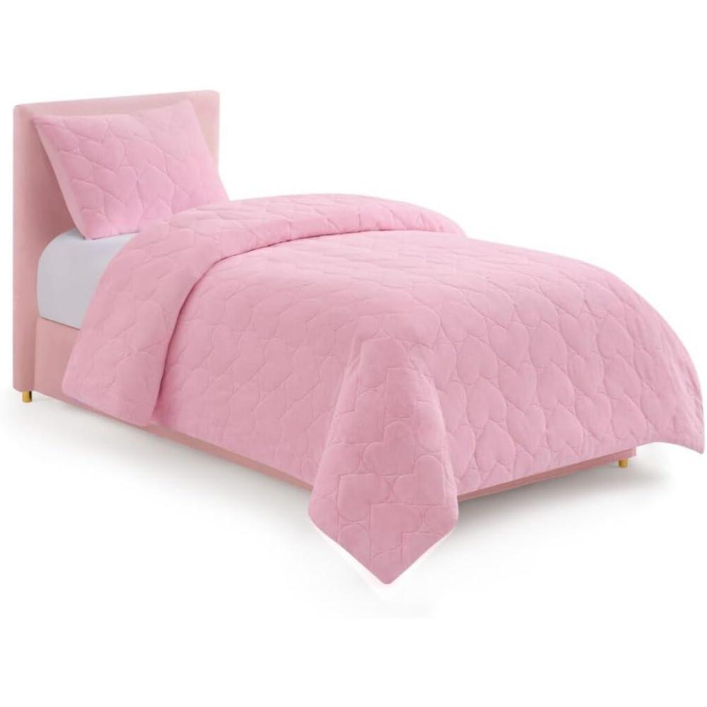 image:imageParis Hilton 3 Piece King Size Comforter Set with 2 Pillow Shams Soft Warm Chic amp Lightweight Quilted Bed Spread Housewarming amp Birthday Gifts for Women amp Teen Girls Lavender Roses Henrietta Cute DesignsLight Pink