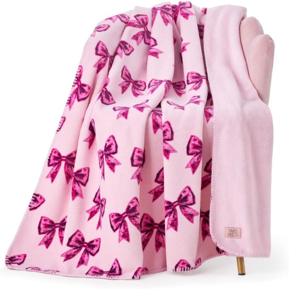 image:imageParis Hilton Plush Throw Blanket for Couch Room Decor Home Decor Cozy Cute Warm Blankets for Bed Home Sofa Living Room Decor Gifts for Teen Girls amp Women 50x70 CherriesPinkPurple