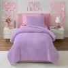Paris Hilton 3 Piece King Size Comforter Set with 2 Pillow Shams – Soft Warm Chic & Lightweight Quilted Bed Spread, Housewarming & Birthday Gifts for Women & Teen Girls, Lavender Roses (Henrietta) | Cute Designs(Lavender)