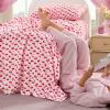 Paris Hilton King Size Sheets Set – 4 Piece Bed Sheets with Fitted Sheet, Flat Sheet, 2 Pillow Shams, Fits up to 16″ Mattress Deep Pocket King Sheet Set for Women, Hearts, Blue/Pink(White / Red)