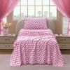 Paris Hilton King Size Sheets Set – 4 Piece Bed Sheets with Fitted Sheet, Flat Sheet, 2 Pillow Shams, Fits up to 16″ Mattress Deep Pocket King Sheet Set for Women, Hearts, Blue/Pink(Pink / Purple)