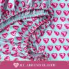 Paris Hilton King Size Sheets Set – 4 Piece Bed Sheets with Fitted Sheet, Flat Sheet, 2 Pillow Shams, Fits up to 16″ Mattress Deep Pocket King Sheet Set for Women, Hearts, Blue/Pink(Blue / Pink)
