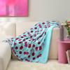 Paris Hilton Plush Throw Blanket for Couch Room Decor – Home Decor Cozy Cute Warm Blankets for Bed Home Sofa Living Room Decor – Gifts for Teen Girls & Women, 50×70 (Cherries)(Blue/Pink)