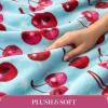 Paris Hilton Plush Throw Blanket for Couch Room Decor – Home Decor Cozy Cute Warm Blankets for Bed Home Sofa Living Room Decor – Gifts for Teen Girls & Women, 50×70 (Cherries)(Blue/Pink)