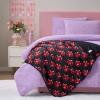 Paris Hilton Plush Throw Blanket for Couch Room Decor – Home Decor Cozy Cute Warm Blankets for Bed Home Sofa Living Room Decor – Gifts for Teen Girls & Women, 50×70 (Cherries)(Black/Red)