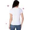 Paris Hilton Women’s Fashion T-Shirt Embellished Graphics Short Sleeve Crew Neck Tops(White Paris)