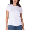 Paris Hilton Women’s Fashion T-Shirt Embellished Graphics Short Sleeve Crew Neck Tops(White Paris)
