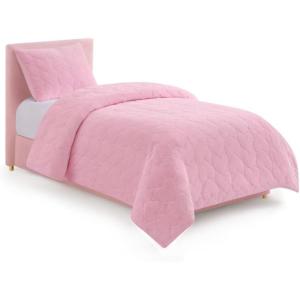 Paris Hilton 3 Piece King Size Comforter Set with 2 Pillow Shams – Soft Warm Chic & Lightweight Quilted Bed Spread, Housewarming & Birthday Gifts for Women & Teen Girls, Lavender Roses (Henrietta) | Cute Designs(Light Pink)