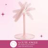 Paris Hilton Heart Makeup Vanity Mirror, LED Light with Touch Control, 180° Rotation, Tri-Fold Design, Tray Stand for Accessories, Pink