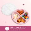 Paris Hilton Stackable Bento Snack Container Set, 4-Compartment Meal Prep Lunch Boxes with Press-Fit Lids, Microwave & Freezer Safe, 4-Pack, Pink(4 Compartment)
