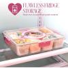 Paris Hilton Stackable Bento Snack Container Set, 4-Compartment Meal Prep Lunch Boxes with Press-Fit Lids, Microwave & Freezer Safe, 4-Pack, Pink(8 Compartment)