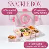 Paris Hilton Stackable Bento Snack Container Set, 4-Compartment Meal Prep Lunch Boxes with Press-Fit Lids, Microwave & Freezer Safe, 4-Pack, Pink(8 Compartment)