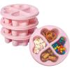 Paris Hilton Stackable Bento Snack Container Set, 4-Compartment Meal Prep Lunch Boxes with Press-Fit Lids, Microwave & Freezer Safe, 4-Pack, Pink(4 Compartment)