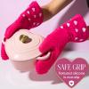 Paris Hilton Oven Mitt Set with Limited Edition Pink Gingham Design, Heat Resistant Pot Holders Featuring Non-Slip Textured Silicone Grips, 2-Piece Set, Pink(Hearts)
