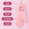 Paris Hilton Oven Mitt Set with Limited Edition Pink Gingham Design, Heat Resistant Pot Holders Featuring Non-Slip Textured Silicone Grips, 2-Piece Set, Pink(That’s Hot)