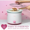 Paris Hilton 3.5-Quart Manual Slow Cooker, Features Three Settings (Low, High, Warm), Naturally Nonstick and Dishwasher Safe Stoneware Insert, Family Sized Capacity, Gingham Pink