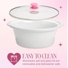 Paris Hilton 6-Quart Manual Slow Cooker, Features Three Settings (Low, High, Warm), Naturally Nonstick and Dishwasher Safe Stoneware Insert, Family Sized Capacity, Gingham Pink