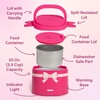 Paris Hilton Electric Lunch Warmer, 20-Ounce Stainless Steel Portable Food Container With Sealing Lid, Removable 2.5-Cup Inner Dish, Gingham Front Design, Pink(Hot Pink)