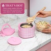 Paris Hilton Electric Lunch Warmer, 20-Ounce Stainless Steel Portable Food Container With Sealing Lid, Removable 2.5-Cup Inner Dish, Gingham Front Design, Pink(Gingham Pink)