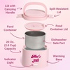 Paris Hilton Electric Lunch Warmer, 20-Ounce Stainless Steel Portable Food Container With Sealing Lid, Removable 2.5-Cup Inner Dish, Gingham Front Design, Pink(That’s Hot)