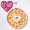 Paris Hilton Chip and Dip Serving Tray, Finely Crafted Stoneware with Heart-Shaped Dipper, Gingham Design, Microwave and Dishwasher Safe, 12-Inch, Pink(Gingham Pink)