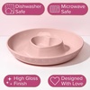 Paris Hilton Chip and Dip Serving Tray, Finely Crafted Stoneware with Heart-Shaped Dipper, Gingham Design, Microwave and Dishwasher Safe, 12-Inch, Pink(Pink)