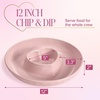 Paris Hilton Chip and Dip Serving Tray, Finely Crafted Stoneware with Heart-Shaped Dipper, Gingham Design, Microwave and Dishwasher Safe, 12-Inch, Pink(Pink)